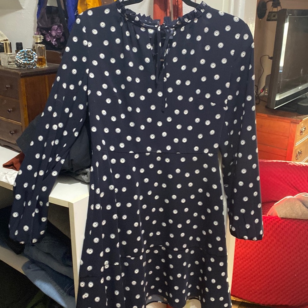Wear open or tied cute navy dress